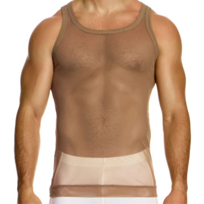 Tof Provocative Tank Top Made For Semi-Transparent Stretch Mesh Fitted Cut